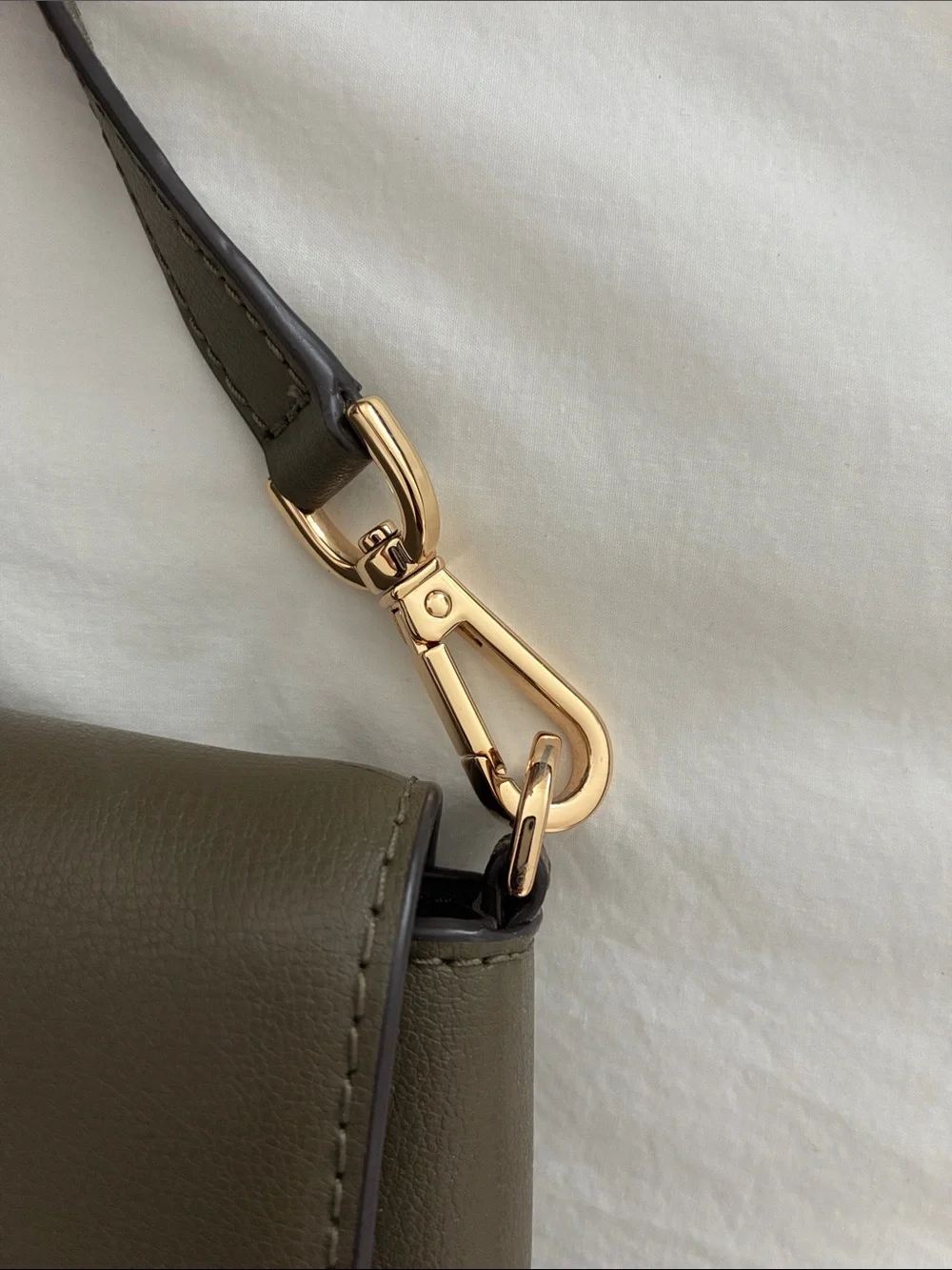 Michael Kors Olive Green Leather Crossbody with Gold Hardware